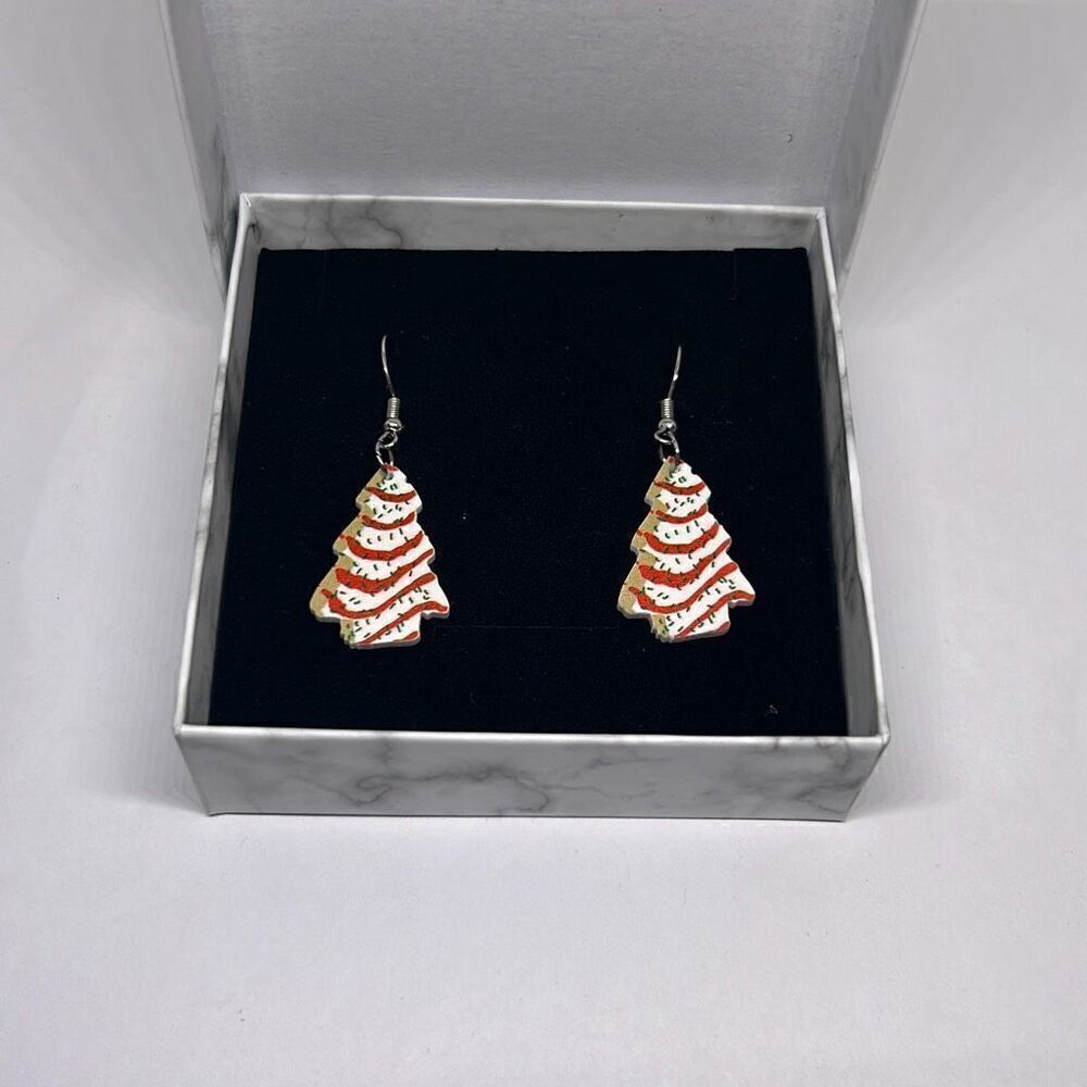 Christmas Tree Design Pattern Earrings